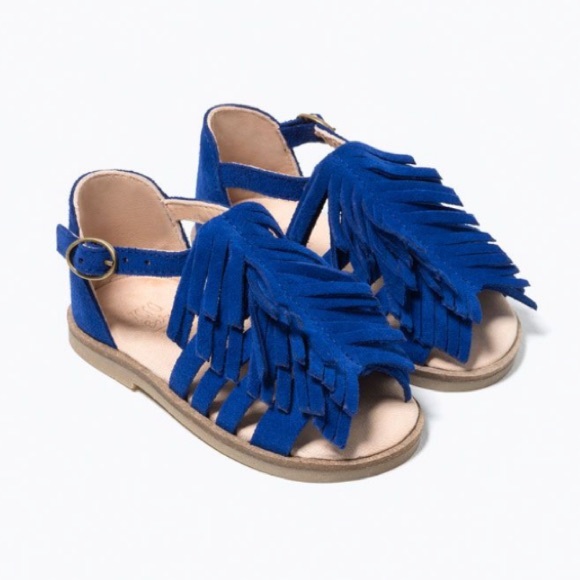 Zara Other - Zara Baby Blue Fringe Sandals